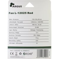 Fan Argus L-12025 RD, 120mm LED, Red