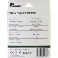 Fan Argus L-12025 GR, 120mm LED, Green