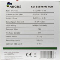 Fan Set Argus RS-08 3x 120mm RGB, RF